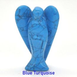 Wholesale Guardian Angel Statue Crystal Ornament (Color: Blue Turquoise)