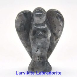 Wholesale Guardian Angel Statue Crystal Ornament (Color: Black Labradorite)