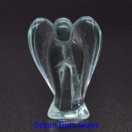Wholesale Guardian Angel Statue Crystal Ornament (Color: Ocean Blue Glass)
