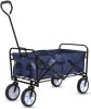 Rolling Collapsible Garden Cart Camping Wagon, with 360 Degree Swivel Wheels & Adjustable Handle, 220lbs Weight Capacity,Brown