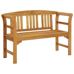 Garden Bench 47.2" Solid Acacia Wood (Color: Brown)
