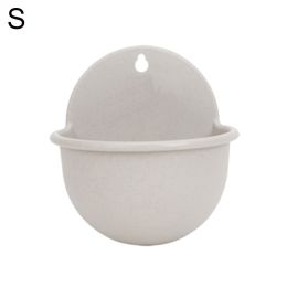 Wall Mounted Plant Pot Plastic Flowerpot Basket Planter Home Garden Decoration (Color: Gray, size: S)