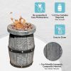 Outdoor 10 inch Round Concrete Tabletop Gas Firebowl, 10,000 BTU