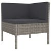 6 Piece Garden Lounge Set with Cushions Poly Rattan Gray