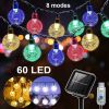 36FT 60 LED Solar String Light USB Party Xmas Yard Patio Garden Waterproof Decor; Solar Powered Patio Lights for Garden Yard Porch Wedding Party Decor