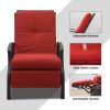 Outdoor Living Adjustable Patio Recliner Chair Metal Outdoor Reclining Lounge Chair with Remova