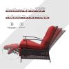 Outdoor Living Adjustable Patio Recliner Chair Metal Outdoor Reclining Lounge Chair with Remova